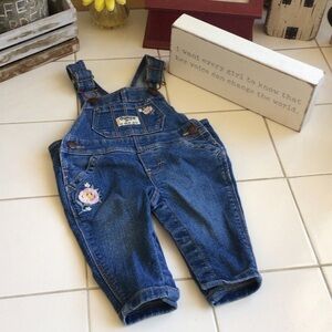 ‘Oshkosh B’gosh’ Flowered Denim Overalls